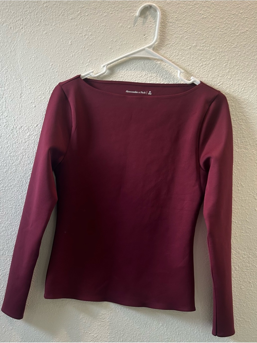 Abercrombie & Fitch Women's Long Sleeve Boatneck Top - Wine